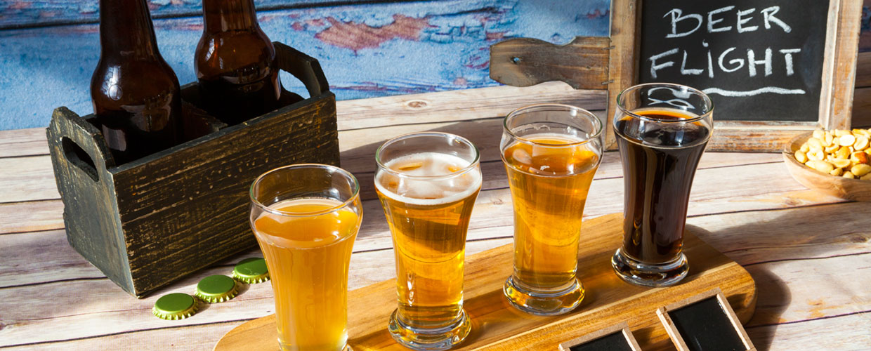 a flight of beers